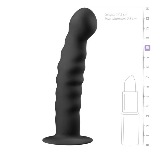 Saugnapf-Dildo aus Silikon - Schwarz – Bild 5